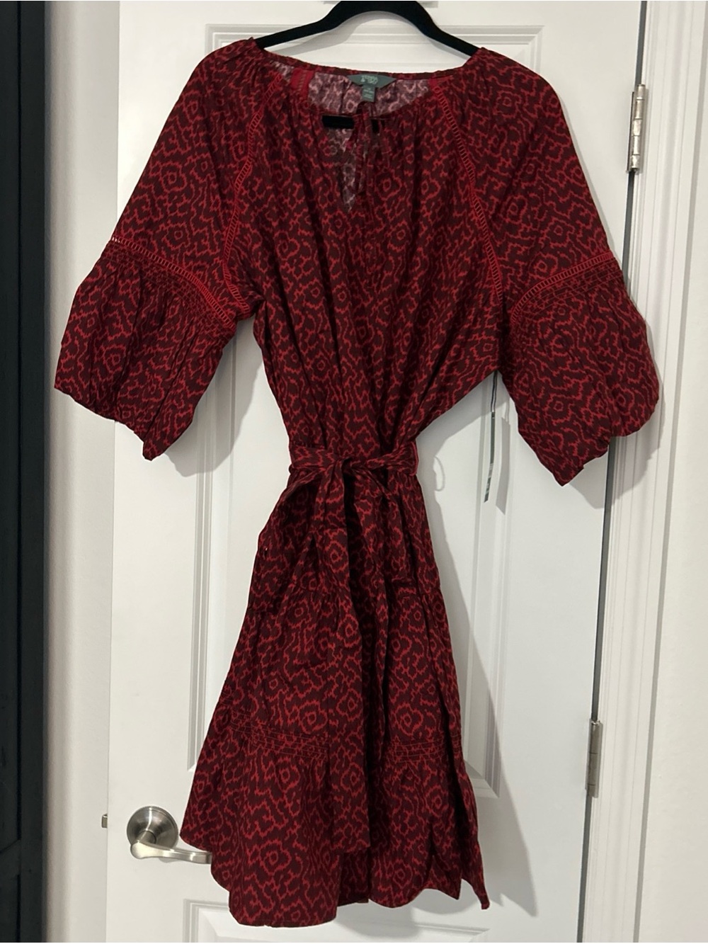 Terra & Sky Women's Plus Mini Dress with Elbow Length Puff Sleeves, Size 1x- NWT